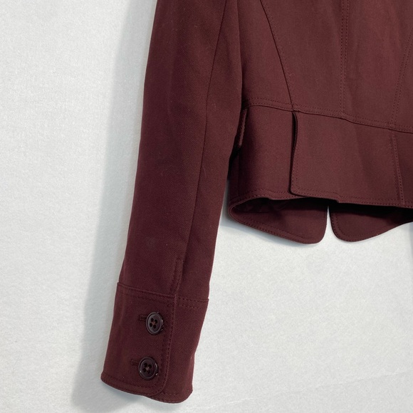 Karen Millen Military Style Blazer/Jacket Aubergine Crop size 6 - Picture 9 of 14